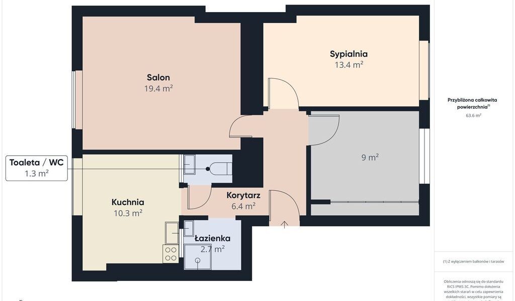 Centrum/ 3 pokoje/ duża widna kuchnia/ parter – 9
